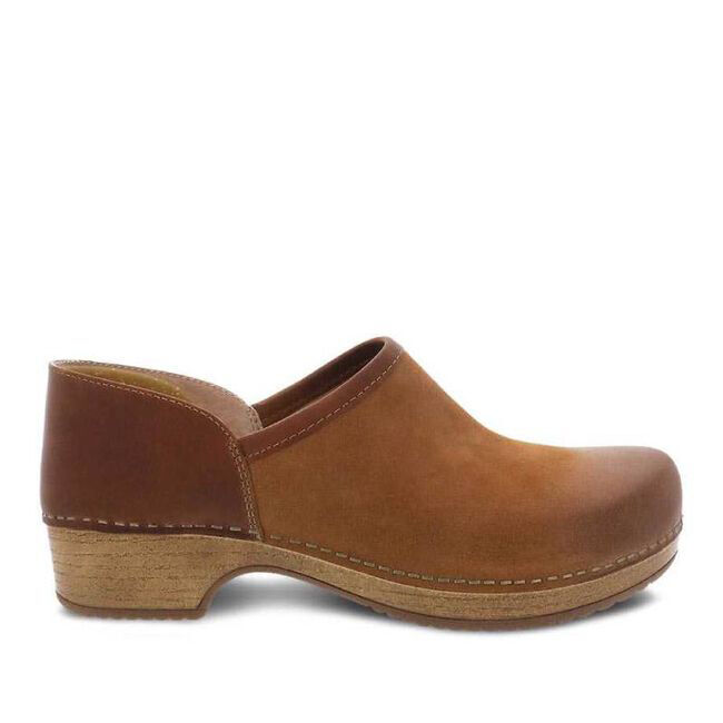 Dansko Women's Brenna Burnished Suede Clog - Tan - Closeout image number null